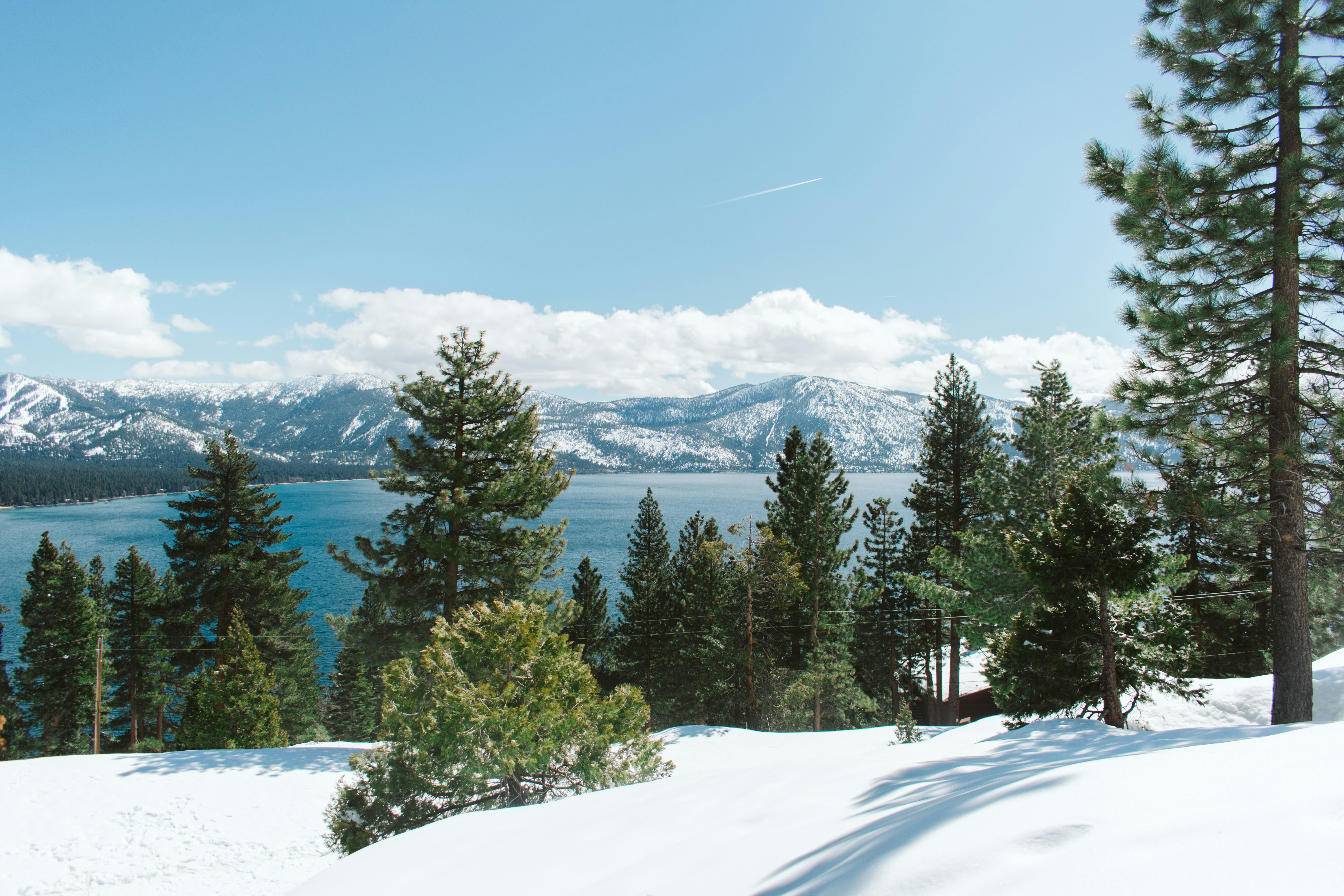 Lake Tahoe lake in winter