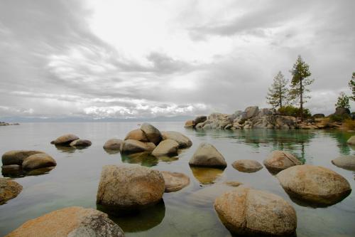 rocks on water